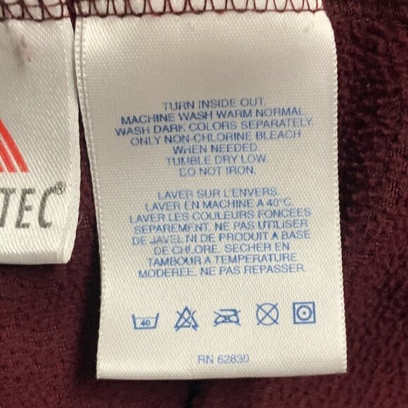 Lands' End Mens XL 46/48 Polartec Fleece 1/4 Zip Pullover Burgundy 41C - Picture 7 of 8